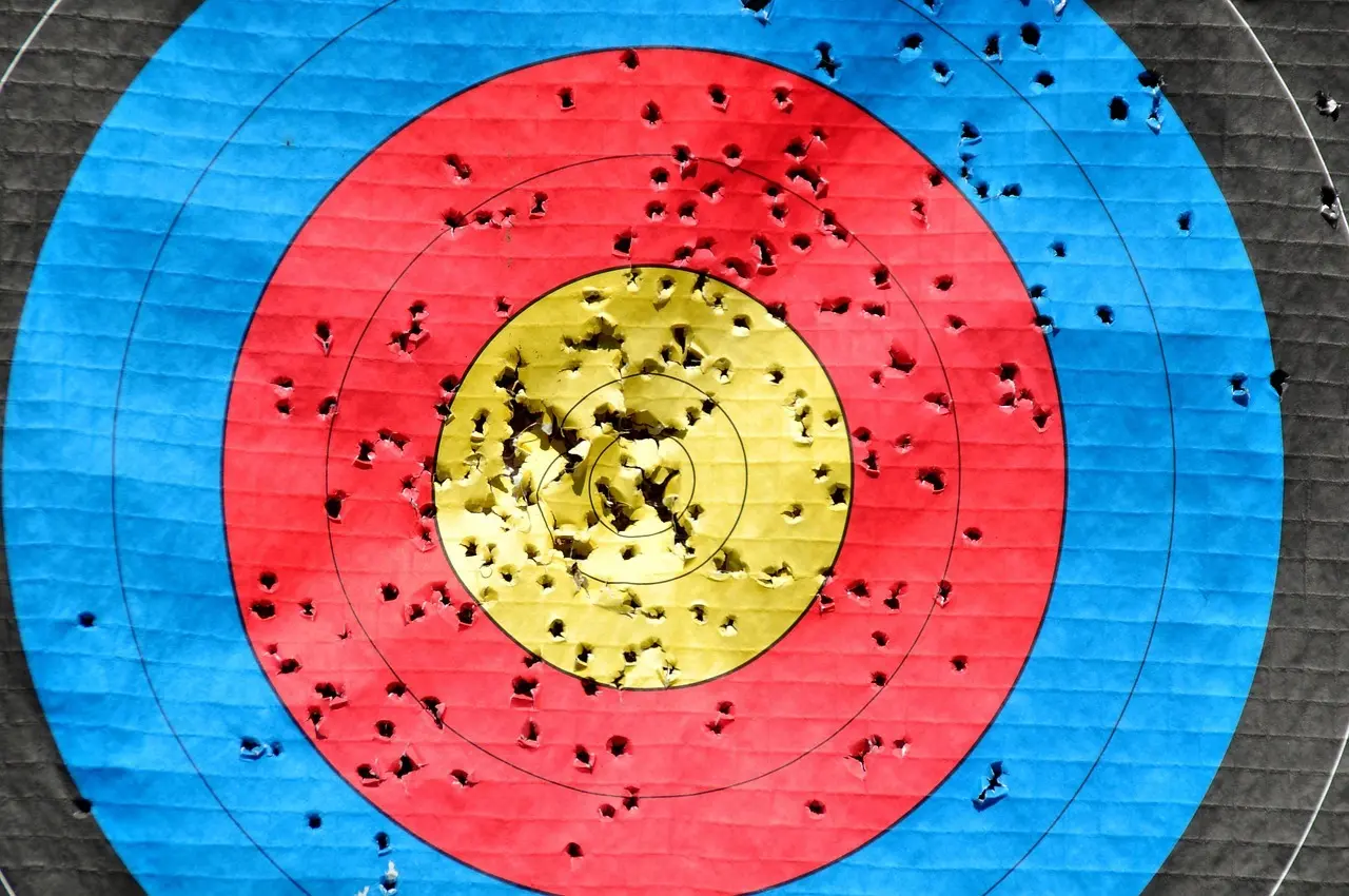 Målskive med farvede ringe